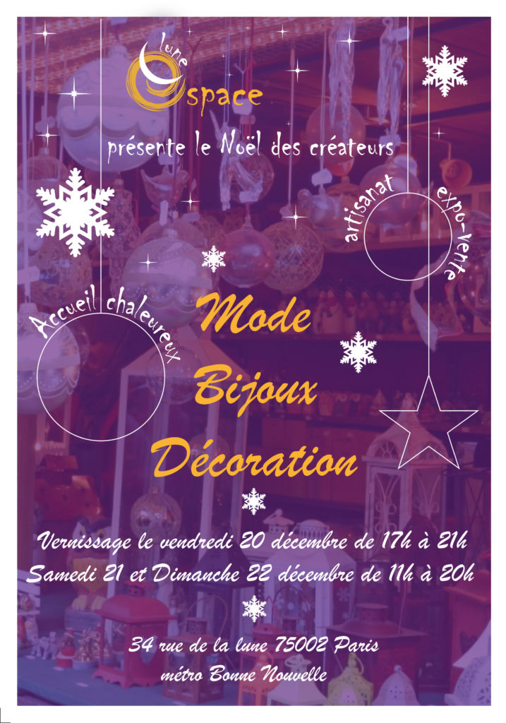 Affiche Pop up Store Noël rue de la lune