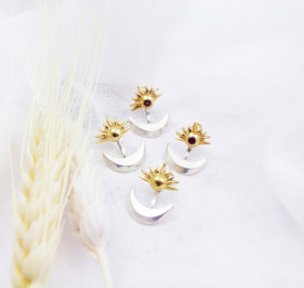 Boucles d'oreilles Lune Soleil - Groupe