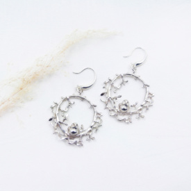Boucles d'oreilles Rouge Gorge Argent 1
