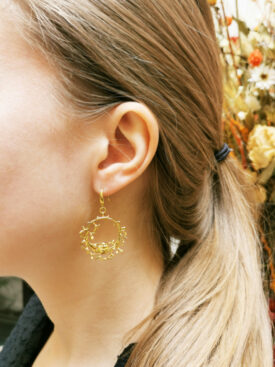Boucles d'oreille Rouge Gorge Vermeil
