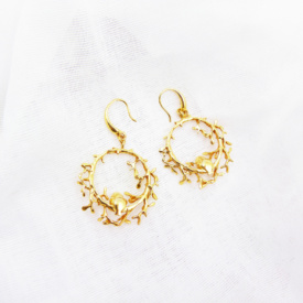 Boucles d'oreilles Rouge Gorge - Vermeil revers