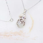 Pendentif Pieuvre Argent Pierre de lune & Améthystes face
