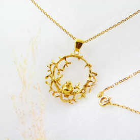 Pendentif Rouge Gorge Vermeil face2