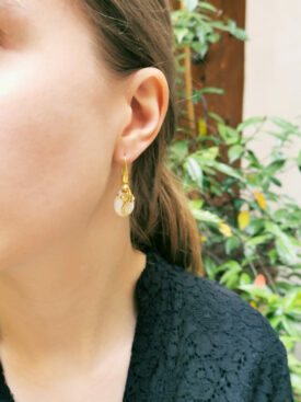 Boucles d'oreilles Salamandres Vermeil & Nacres