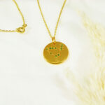 Médaille constellation Capricorne Vermeil & Tsavorites