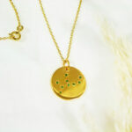 Médaille constellation Vierge Vermeil & Tsavorites