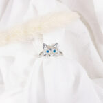 Bague Chat Argent Apatites face
