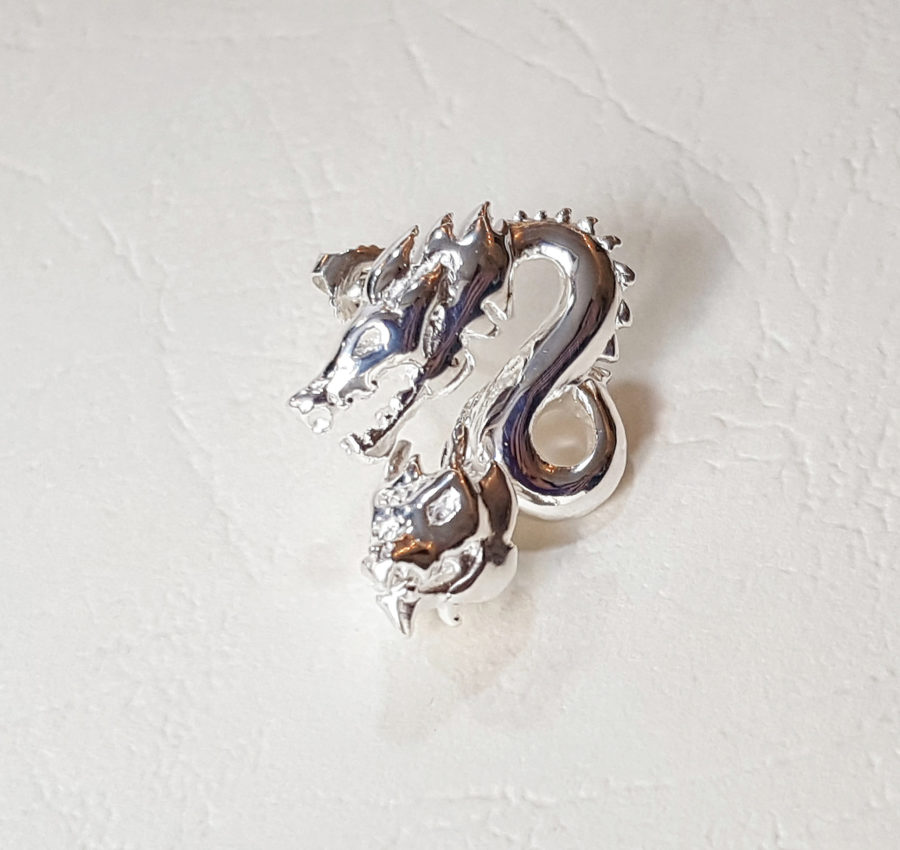 Boucles d'oreille "Têtes de Dragons entrelacées" - Argent / Bijou réalisé à partir d'un tatouage