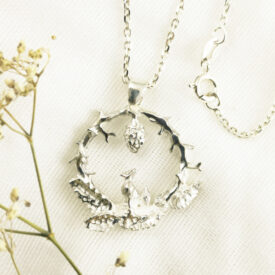 Pendentif le Renard et la ruche Argent face