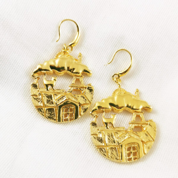 Boucles d'oreilles Toits de Paris Vermeil