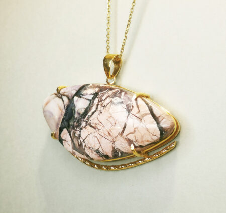 Pendentif Vermeil & Jaspe Tiffany de l'Utah