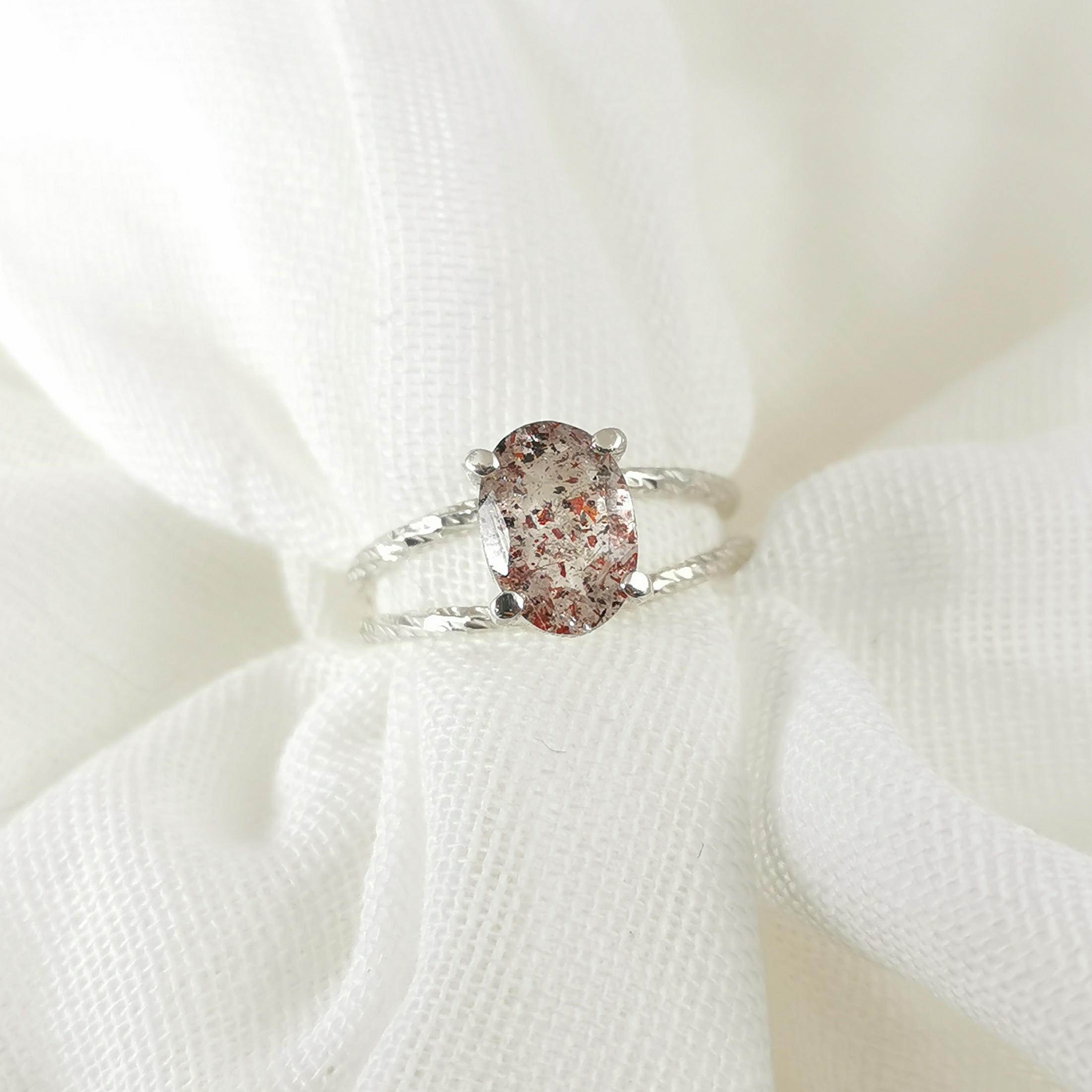 Bague Argent Quartz Hématite Ovale Bague Argent Quartz Hématite Ovale