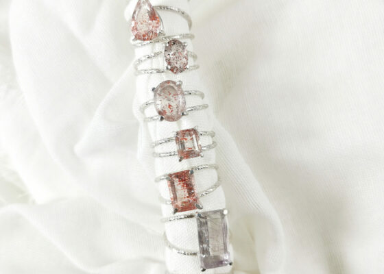 Bagues Argent Quartz Hématite groupe