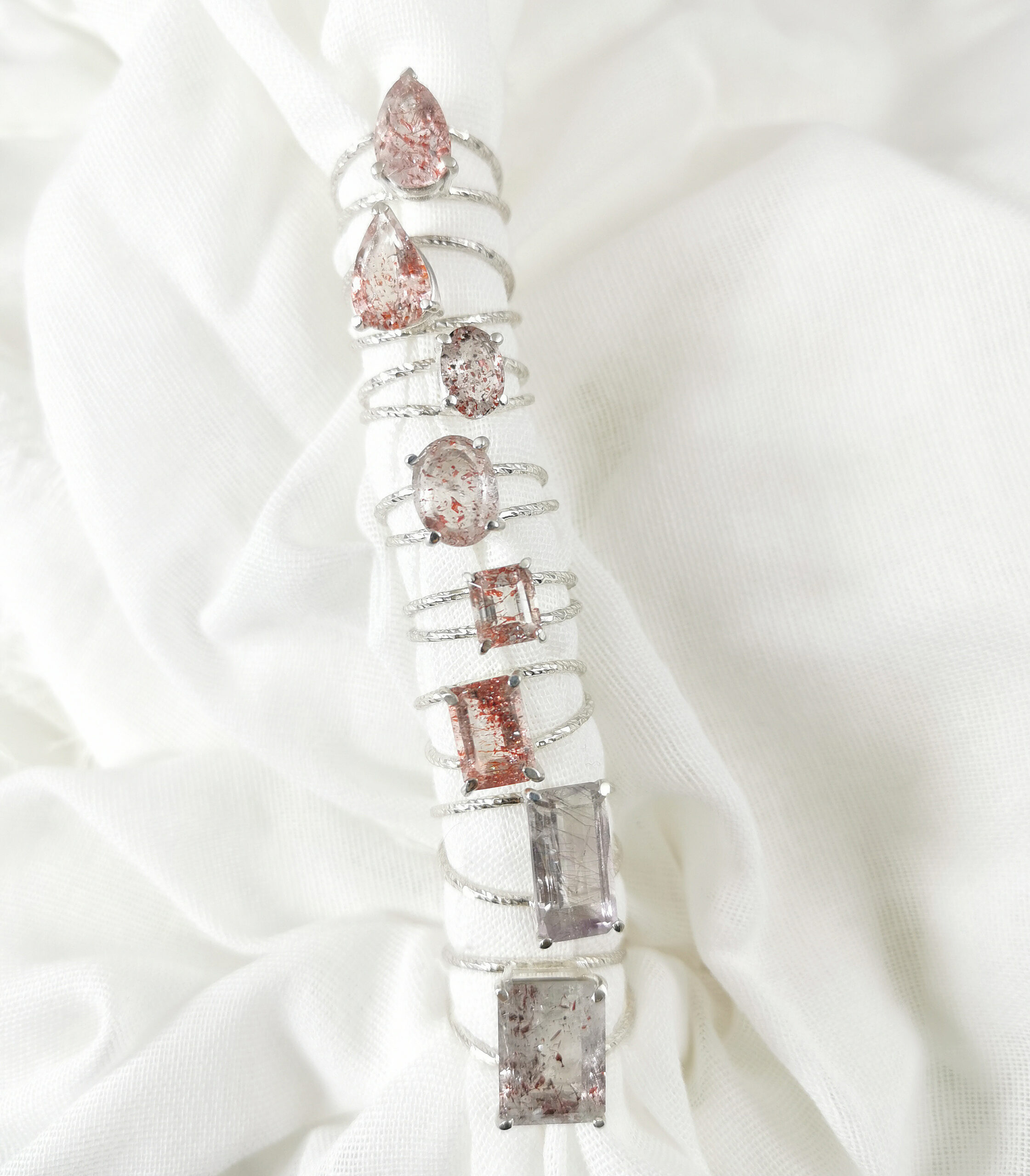 Bagues Argent Quartz Hématite groupe Bagues Argent Quartz Hématite groupe