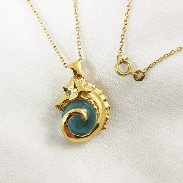 Pendentif Hippocampe Vermeil Topazes