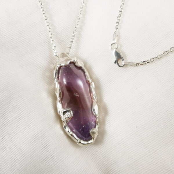 Pendentif le phoque sur la banquise Argent et Amétrine