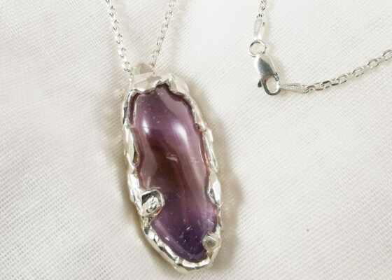 Pendentif le phoque sur la banquise Argent et Amétrine