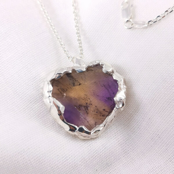 Pendentif le phoque sur la banquise Argent et Amétrine